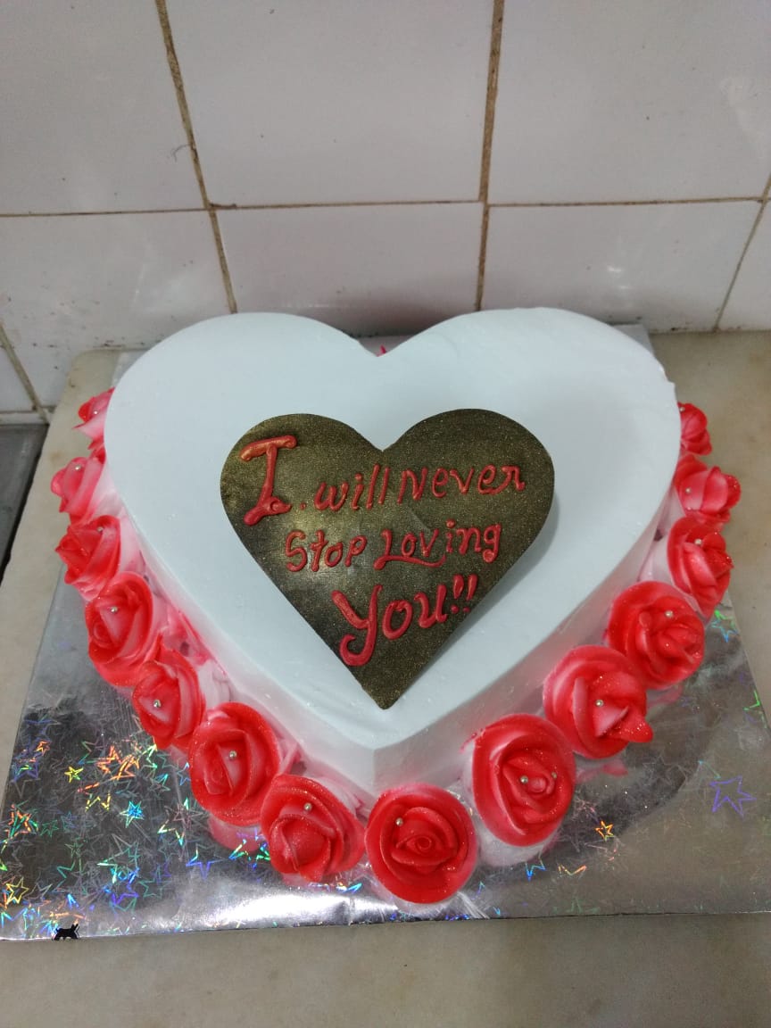 Special Couple Pineapple Double Heart Shape Cake - Luv Flower & Cake